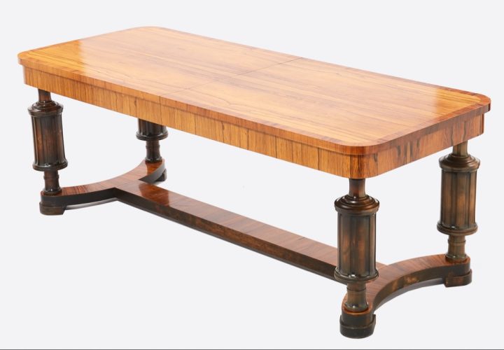 Matbord från 1920 eller 30-tal, fanerat med palisander. L 200, B 80, H 73 cm. | 