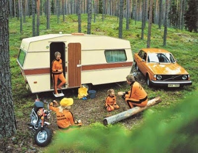 Volvo och husvagn, 1970