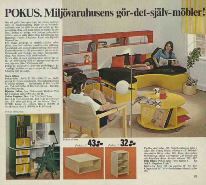 Ikea-katalogen 1973, pokus, spånplatteserie