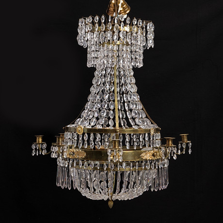 Ljuskrona för sex ljus, sengustaviansk tidigt 1800-tal
