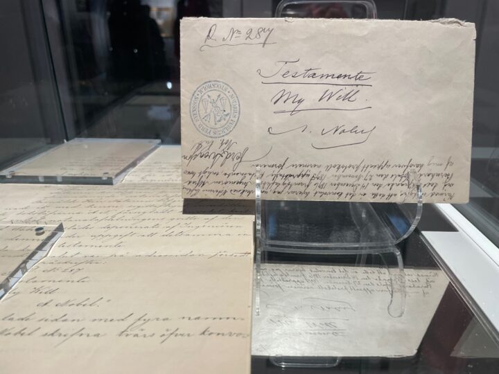 Kuvertet tillhörande Alfred Nobels testamente