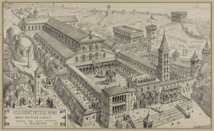 Old Saint Peters in Rome with atrium